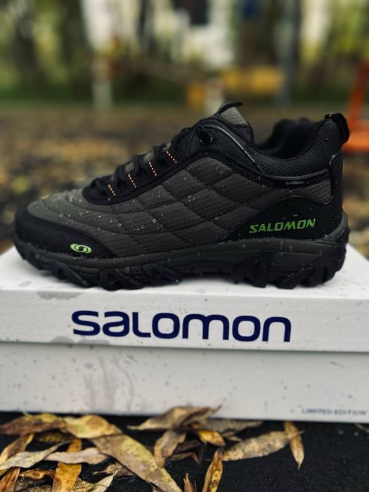 Мужские кроссовки хаки термо salomon Gore-Tex WaterProof  не пропускают воду трекинговые кросовки саламон для дождливой погоды саломон