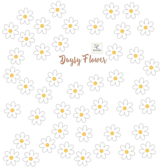 Naklejki na ścianę – Białe Kwiaty Stokrotki 10 cm | Zestaw 45 szt.