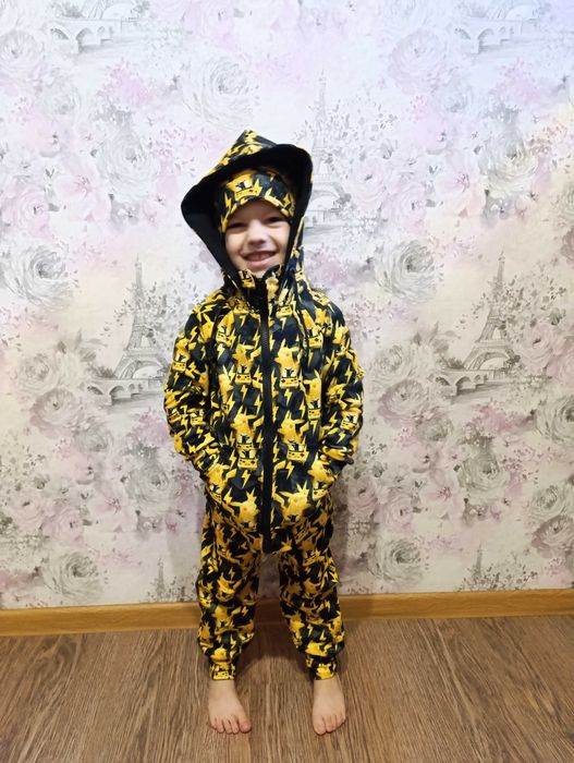 Стильний дитячий костюм 4 в 1 Пикачу р. 98 толстовка штани шапка