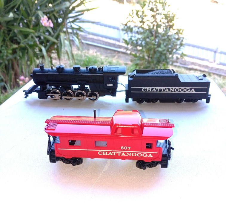 TYCO H0, Locomotiva com tender + carruagem CHATTANOOGA, DC