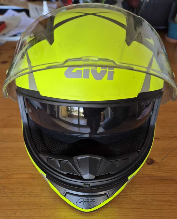 Capacete GIVI Tridion 50.5 Fluo + Luvas — Criança/Infantil (S, 55-56cm)