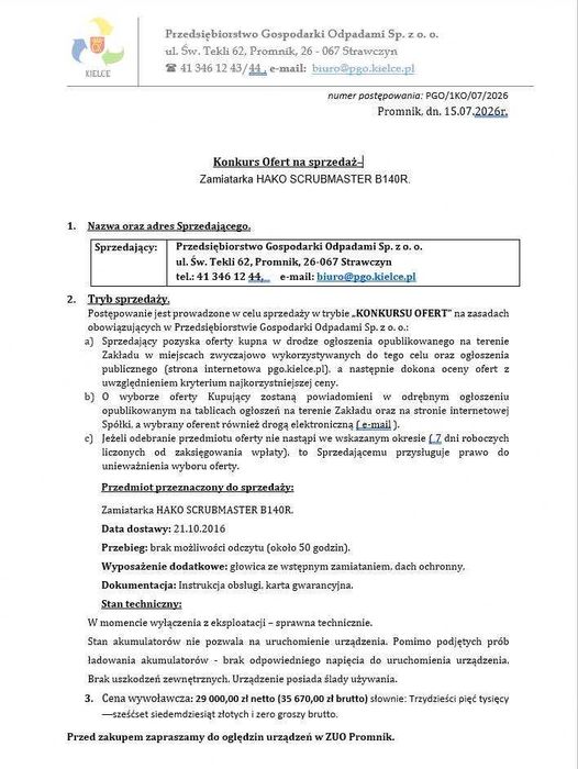 Zamiatarka HAKO Scrubmaster B140R.