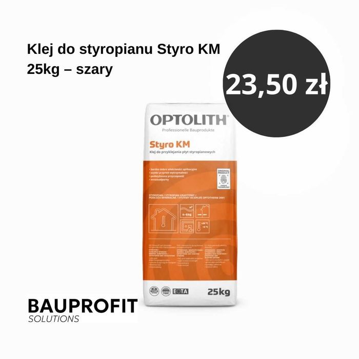 Klej do styropianu Styro KM 25kg – szary