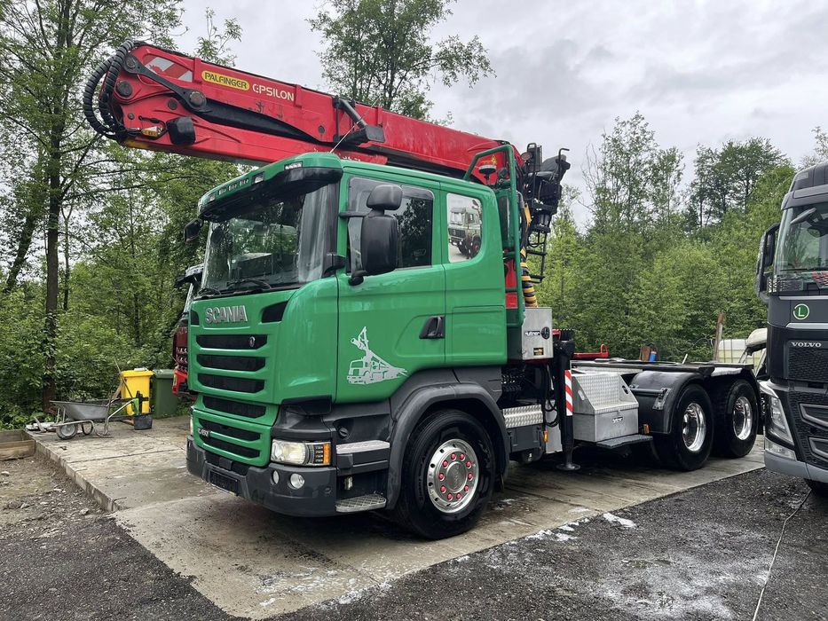 Scania R450  Do drewna lasu drzewa stosu kłody naczepa dłużyca zamiana