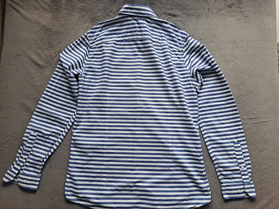 Męska koszula RESERVED Slim Fit w biało niebieskie paski, rozmiar 42