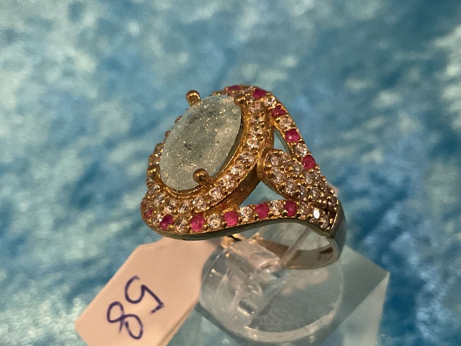 Anel prata 925 banho ouro t,17 m