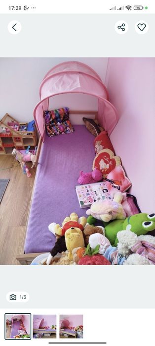 Łóżko IKEA Sniglar dla dzieci 70 cm na 160 z materacem