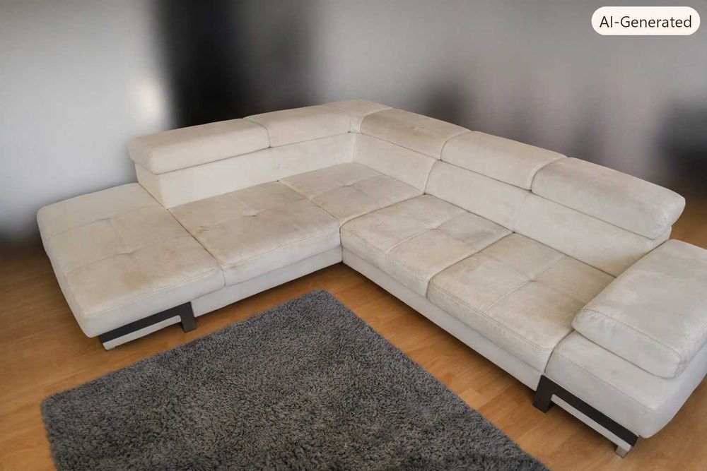 Sofá de canto modular com cama e caixa de arrumação para renovar