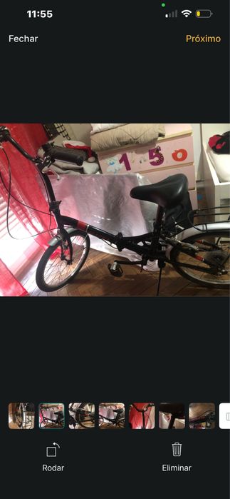 Bicicleta dubravel preta e vermelha