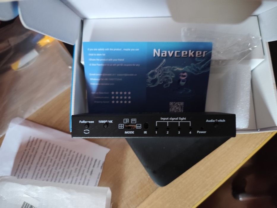 Dzielnik Hdmi 4x1 Quad Multi Viever przełącznik 4x1 Rozdzielacz 4k Pilot nowy