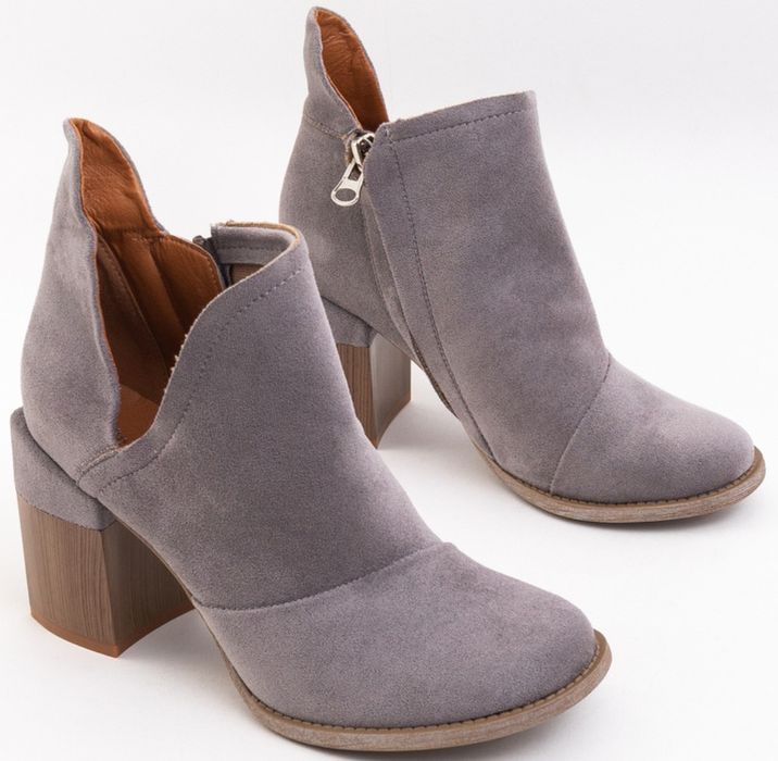 Botki na słupku NOWE jesienne wiosenne buty na obcasie