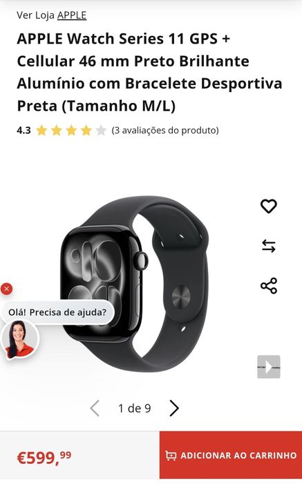 Apple Série 11 46MM GPS+Cel Jet Black Seminovo Como Novo, C/Garantia Aceito Retomas