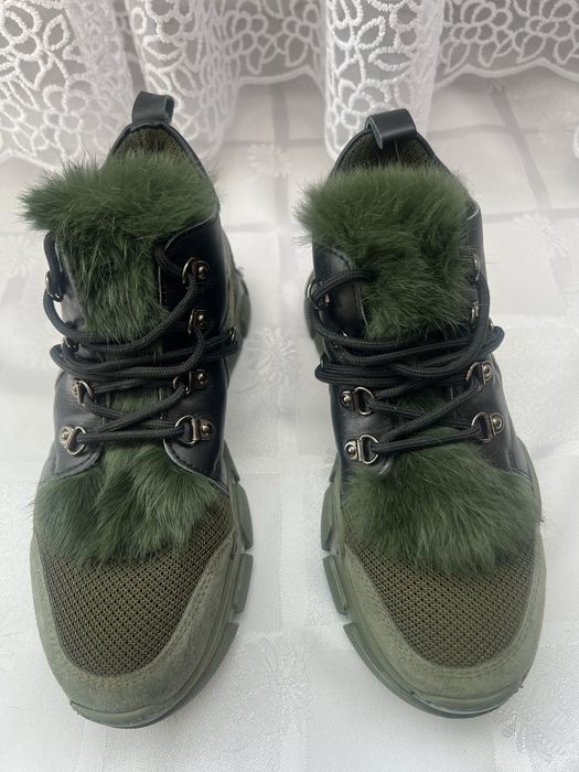 Ciemnozielone sneakersy Eva Minge