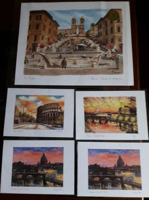 5 Gravuras de Roma (sendo que uma é repetida)