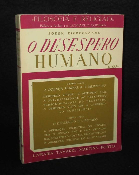 Livro O Desespero Humano Sören Kierkegaard Filosofia e Religião
