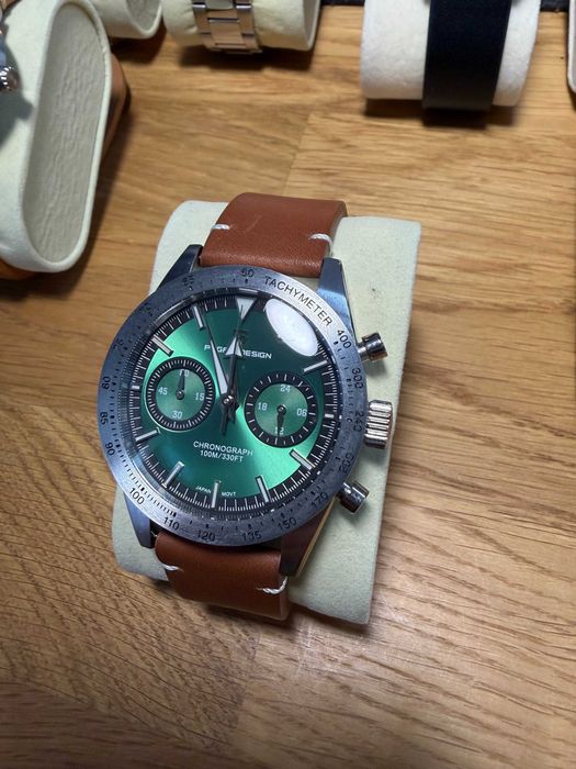Zegarek męski Pagani Design, chronograf meca‑quartz – bicompax