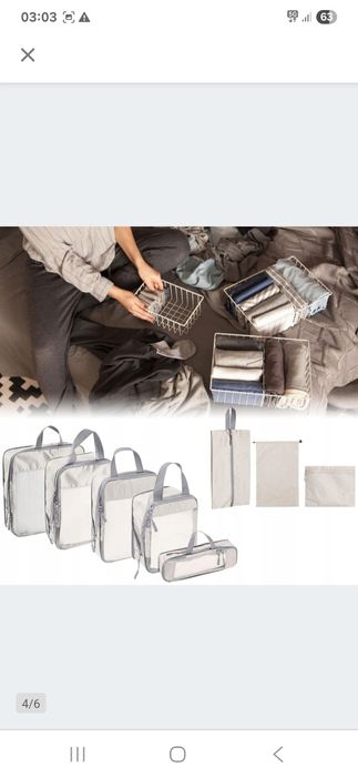 8Pcs Compression Packing Cubes for Daily Storage Outdoor Camping beige