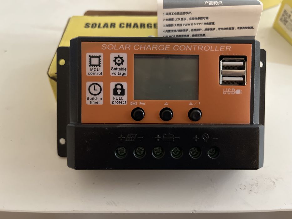 Controlador de Carga Solar MPPT 30A 12V/24V – LCD