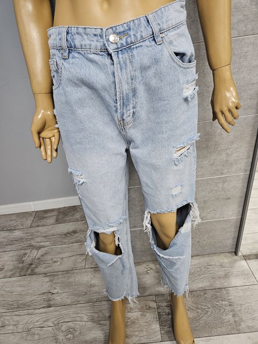 Spodnie jeansowe Mom fit z rozcięciem See See Paris rozmiar L