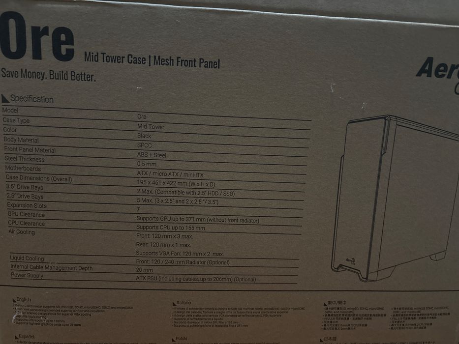 Caixa ATX AeroCool Ore Saturn FRGB Tempered Glass Preta