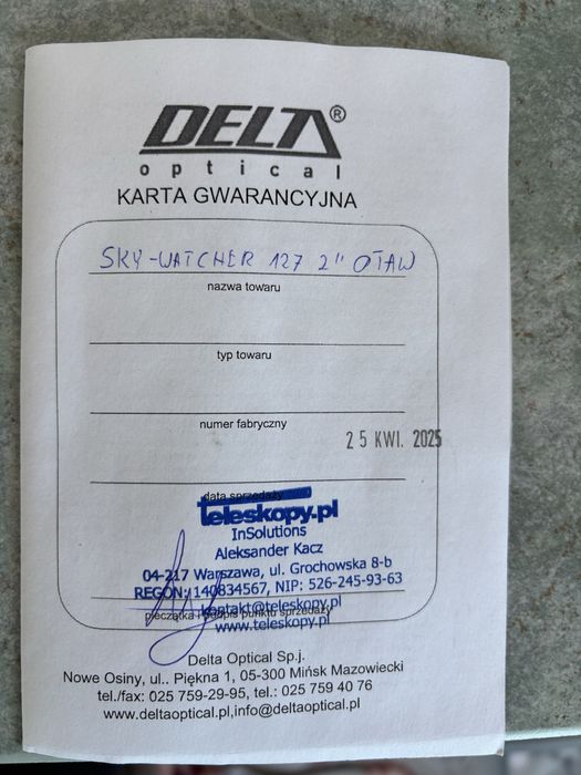 Teleskop Sky Watcher MAK127 OTAW 2"