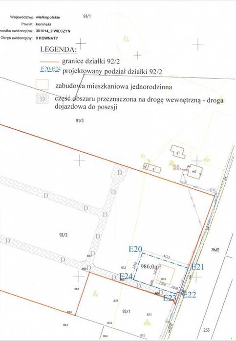 Sprzedam działkę budowlaną, Kownaty, gmina Wilczyn - Widok 2