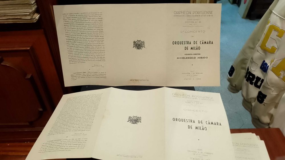Programa Teatro S. João 1947 Orquestra de Câmara de Milão