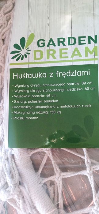 Huśtawka bocianie gniazdo z frędzlami boho