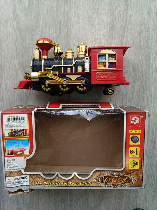 Locomotiva brinquedo com luz, som e movimento
