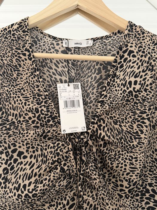 Mango sukienka panterka maxi S nowa z metką elegancka modna