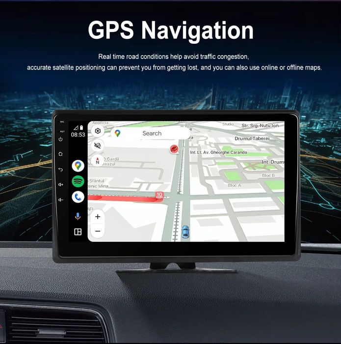 Kit 4 Câmaras e Monitor 10" WiFi Carplay Android Auto GPS 2/32GB