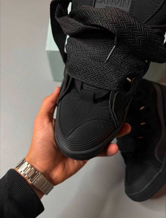 Кросівки Lanvin Curb Black / ланвін курб чорні кроси сваг черные кросы