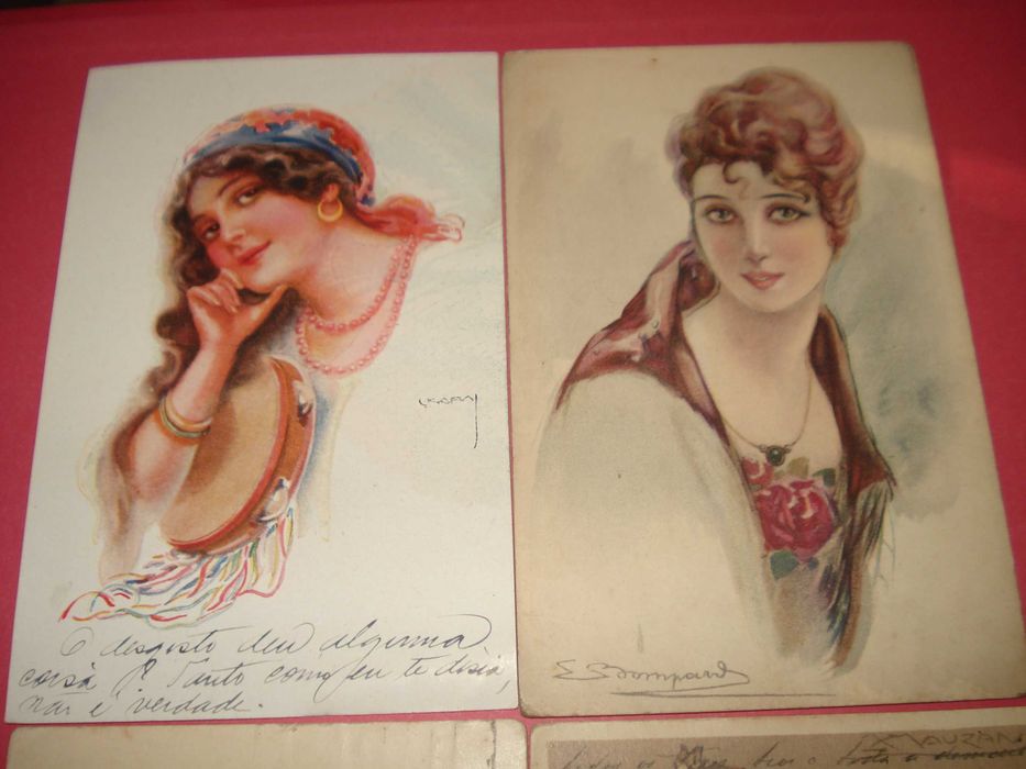 4 Postais Antigos Art Deco