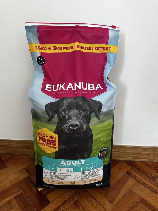 Ração EUKANUBA premium adulto 18kg - nova