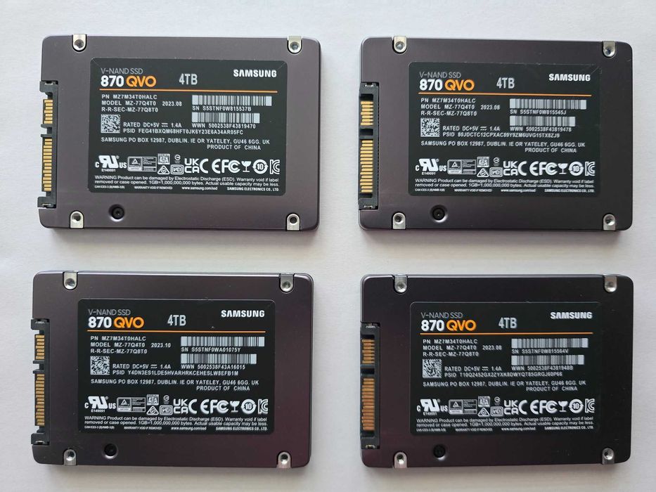 4 Dyski SSD 4TB Samsung 870 QVO 2.5" SATA