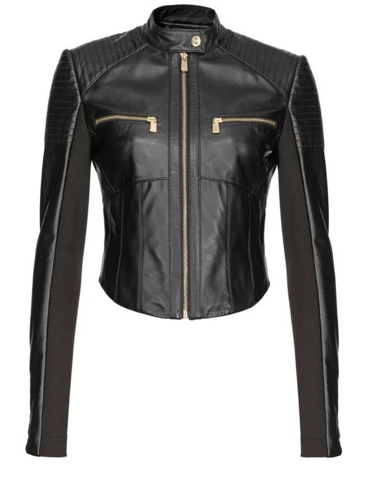 Kurtka skórzana skóra PINKO XXS /XS /34 czarna