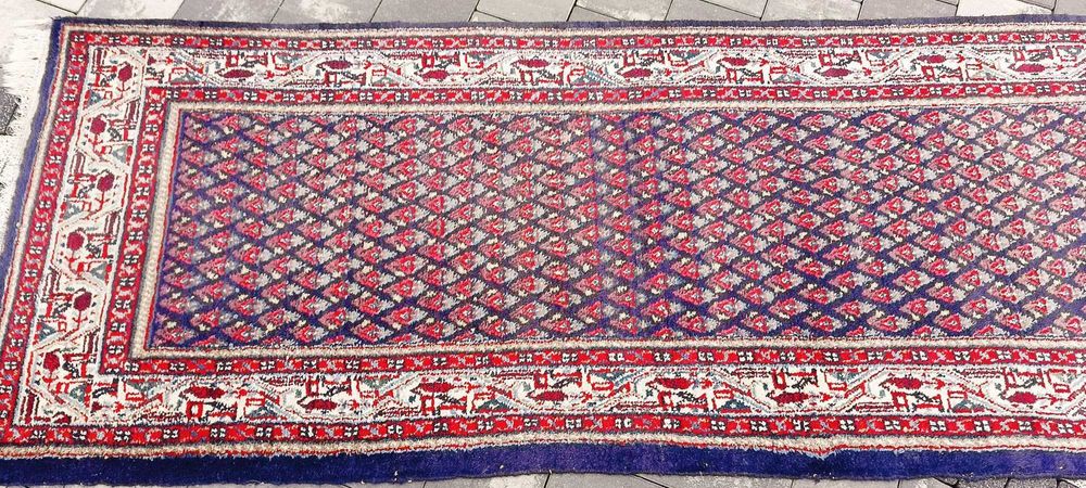 Chodnik wełniany Iran tkany ręcznie 444 x 89 cm wełna