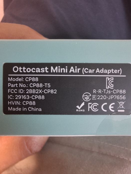 Адаптер Ottocast Mini бездротове підключення Carplay, Android auto