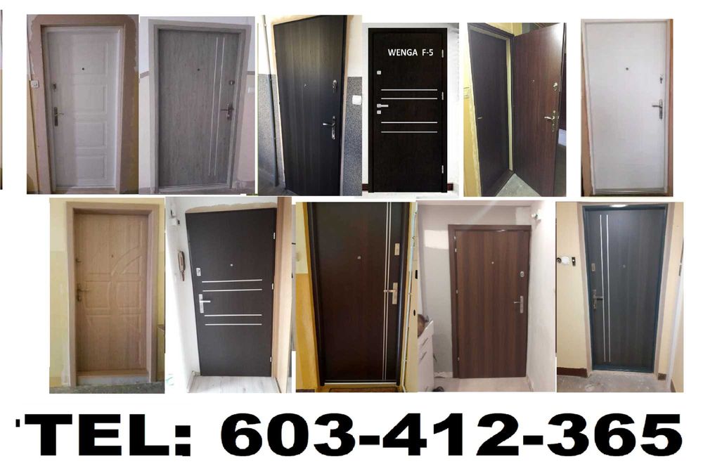 Drzwi z MONTAŻEM wejściowe do mieszkania.ZEWNĘTRZNE drewniane-metalowe