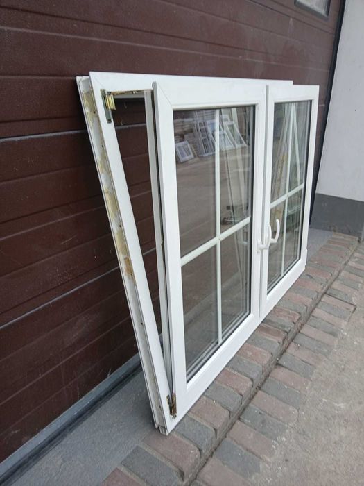 Okno dwuskrzydłowe ze szprosem 162x121 okna białe DOWÓZ CAŁY KRAJ