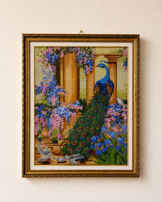 Картина «Павич» — вишивка бісером
