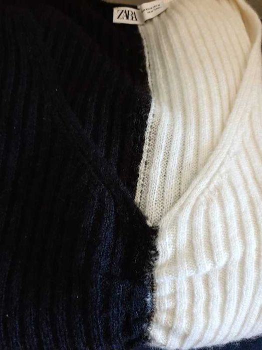 Malha da Zara metade preta, metade branca