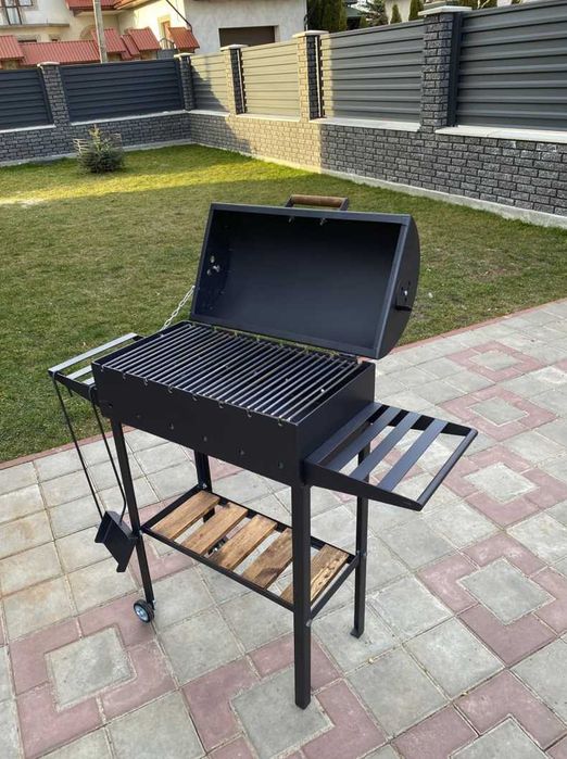 Мангал для домашнього шашлику з кришкою метал 4 мм на 8 шампурів