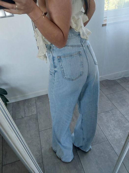 Jeansy zara xs wysoki stan