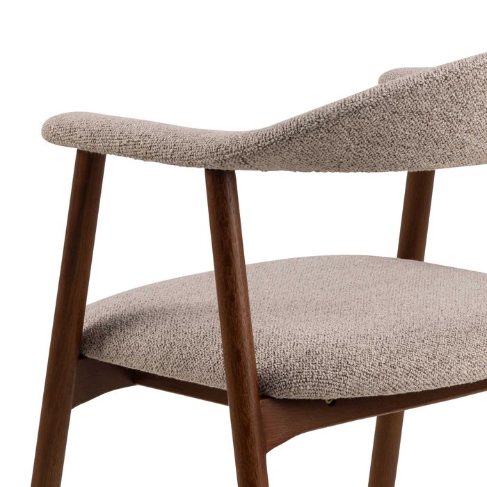 ADELE Beż stelaż orzech KRZESŁO DREWNIANE BOUCLÉ do salonu kuchni