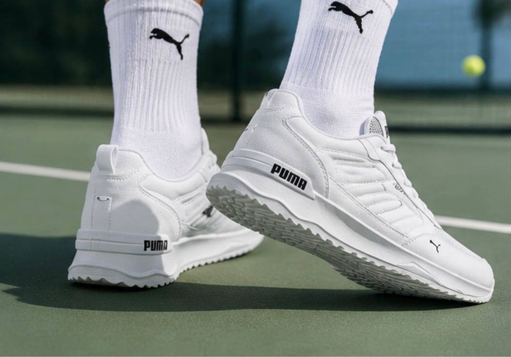 Кросовки пума мужские на лето стильные качественные кроссовки Puma натуральная кожа красовки пума софт белые кросивки