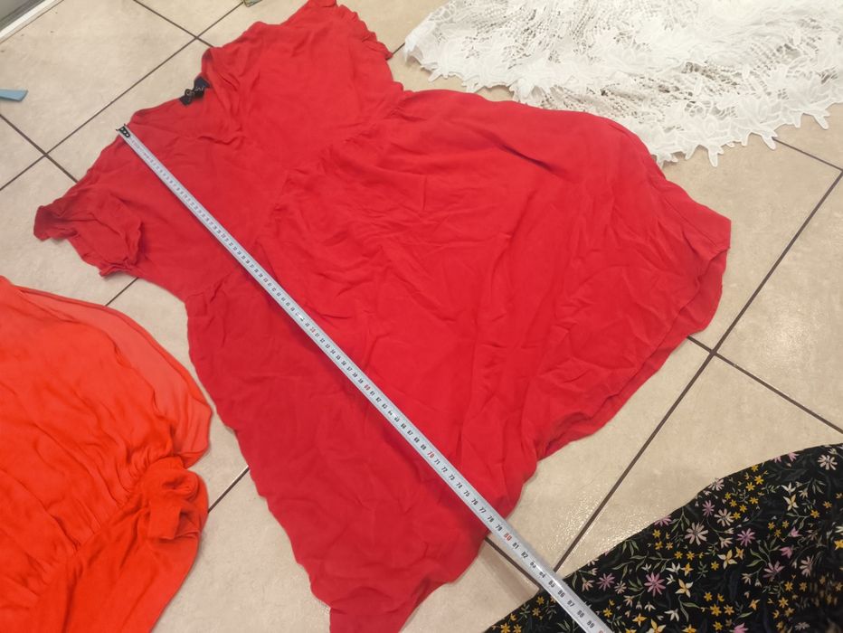 Zestaw ubrań sukienka bluzka elegancka koronka haft 40 L
