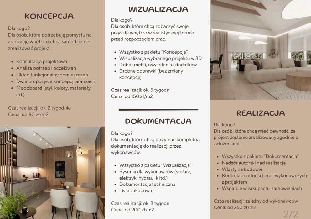Projektant wnętrz  /  Aranżacja mieszkań i domów