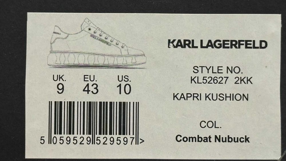 Шкіряні чоловічі кросівки Karl Lagerfeld Kapri Kushion Combat з прозорою підошвою