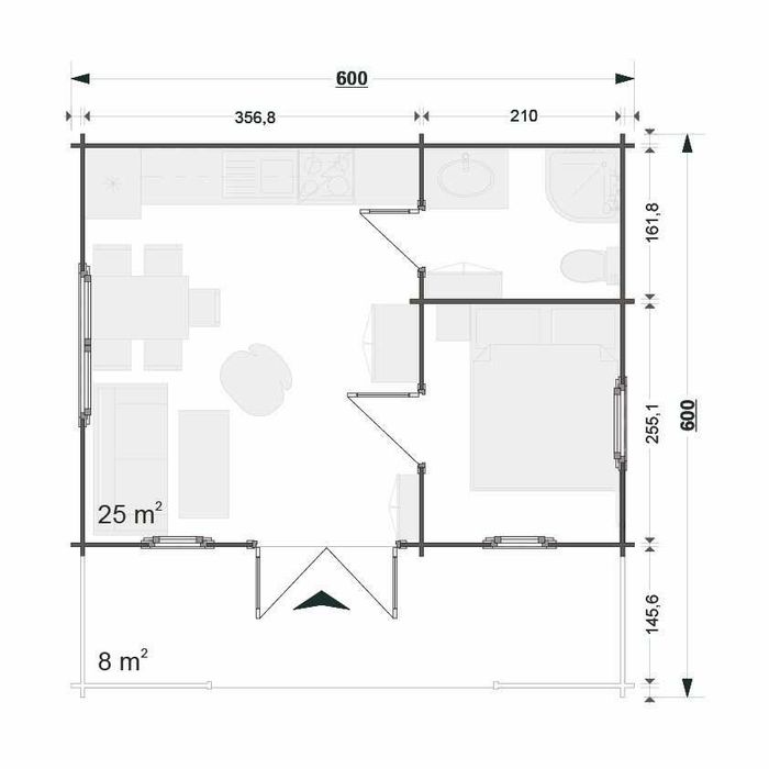 Ogrodowy Domek Letniskowy Całoroczny 25m2 z Bali Profilowanych